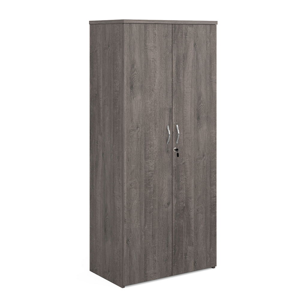 Picture of Universal double door cupboard 1790mm high with 4 shelves - grey oak