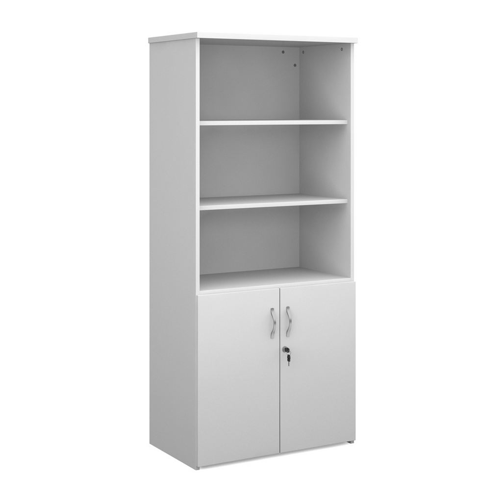 Picture of Duo combination unit with open top 1790mm high with 4 shelves - white