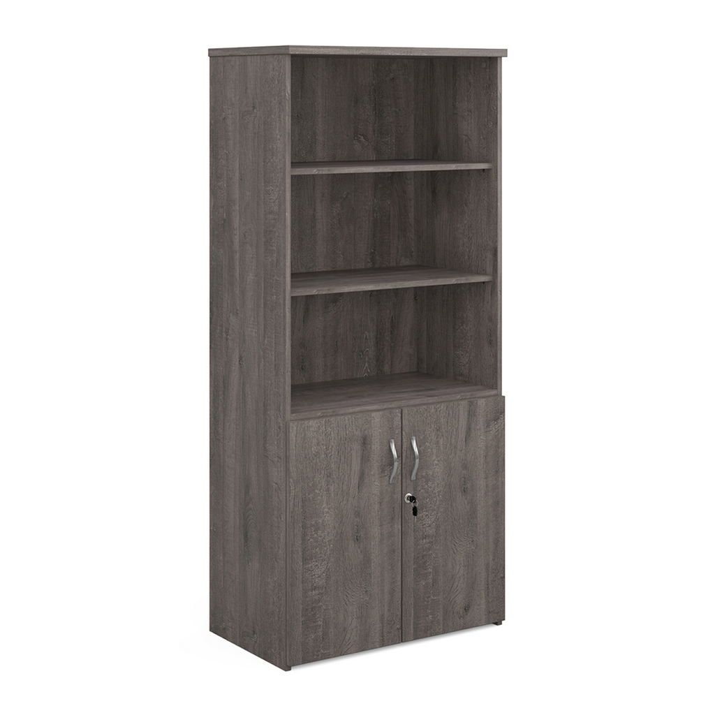 Picture of Universal combination unit with open top 1790mm high with 4 shelves - grey oak