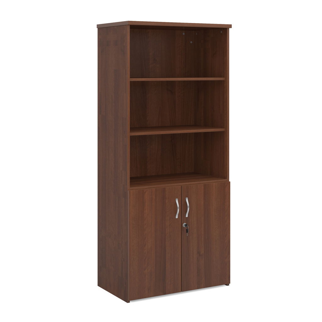 Picture of Universal combination unit with open top 1790mm high with 4 shelves - walnut