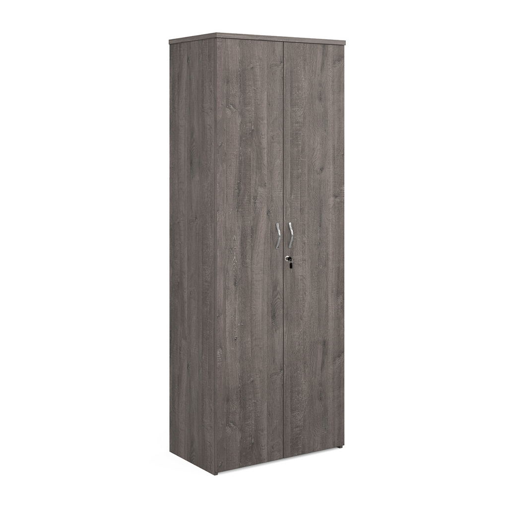 Picture of Universal double door cupboard 2140mm high with 5 shelves - grey oak