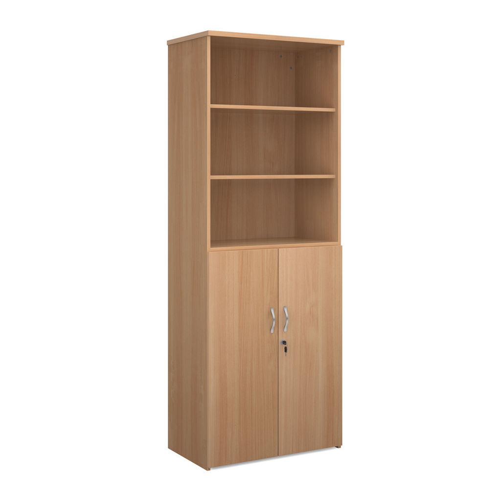 Picture of Universal combination unit with open top 2140mm high with 5 shelves - beech