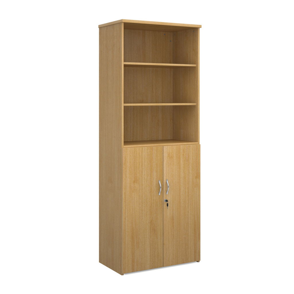Picture of Universal combination unit with open top 2140mm high with 5 shelves - oak