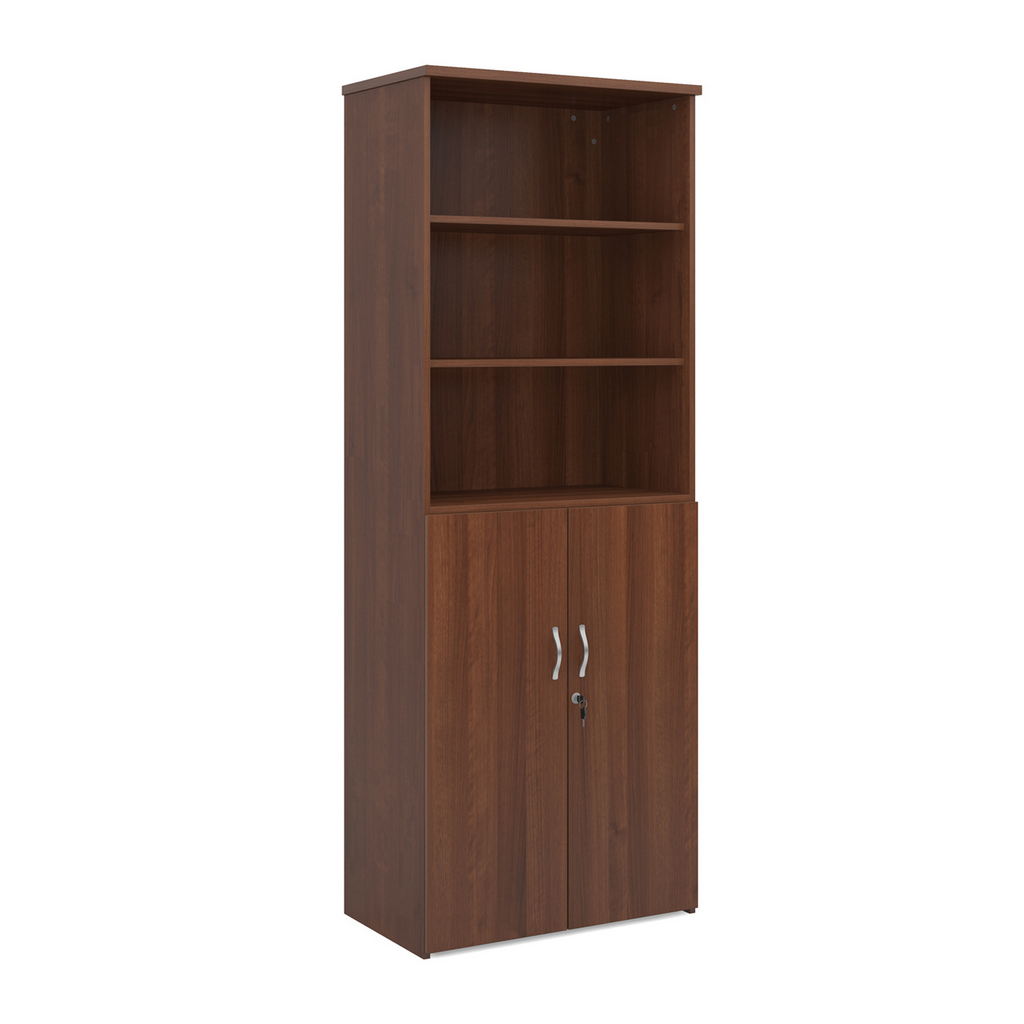 Picture of Universal combination unit with open top 2140mm high with 5 shelves - walnut