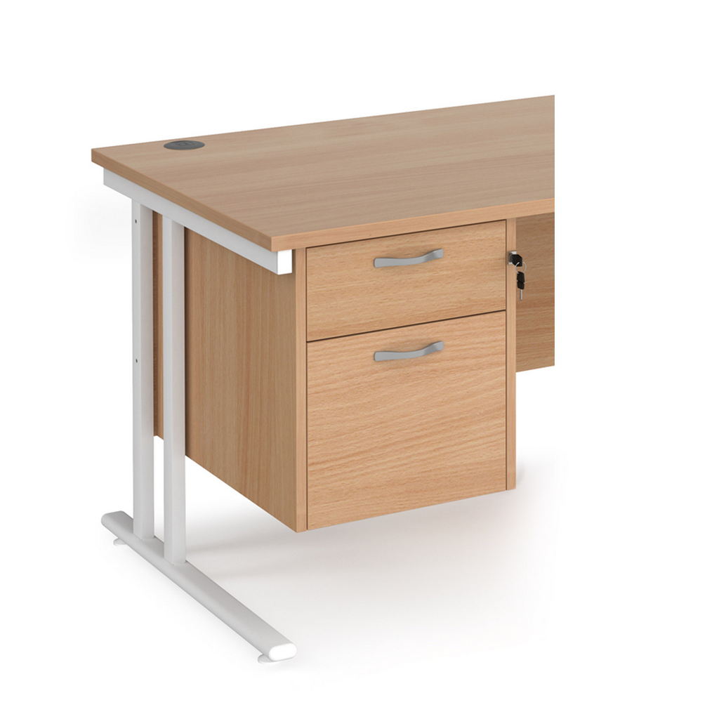 Picture of Maestro 25 2 drawer fixed pedestal - beech