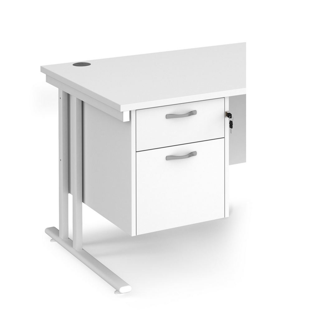 Picture of Maestro 25 2 drawer fixed pedestal - white