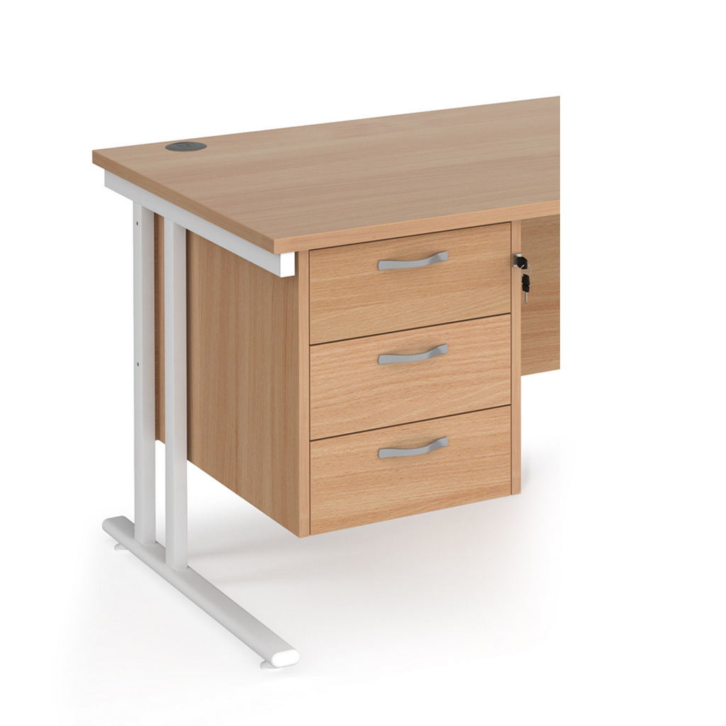 Picture of Maestro 25 3 drawer fixed pedestal - beech