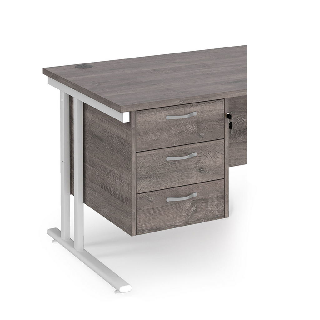 Picture of Maestro 25 3 drawer fixed pedestal - grey oak