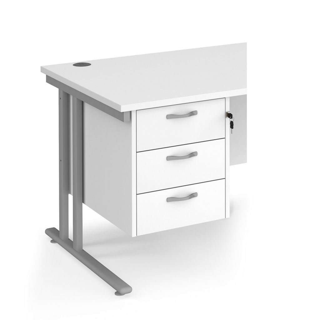 Picture of Maestro 25 3 drawer fixed pedestal - white