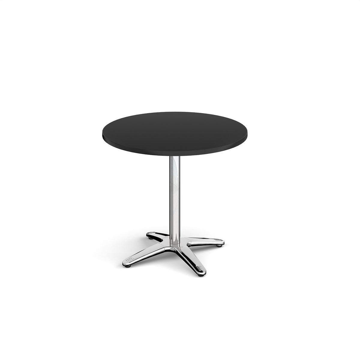 Picture of Roma circular dining table with 4 leg chrome base 800mm - Black