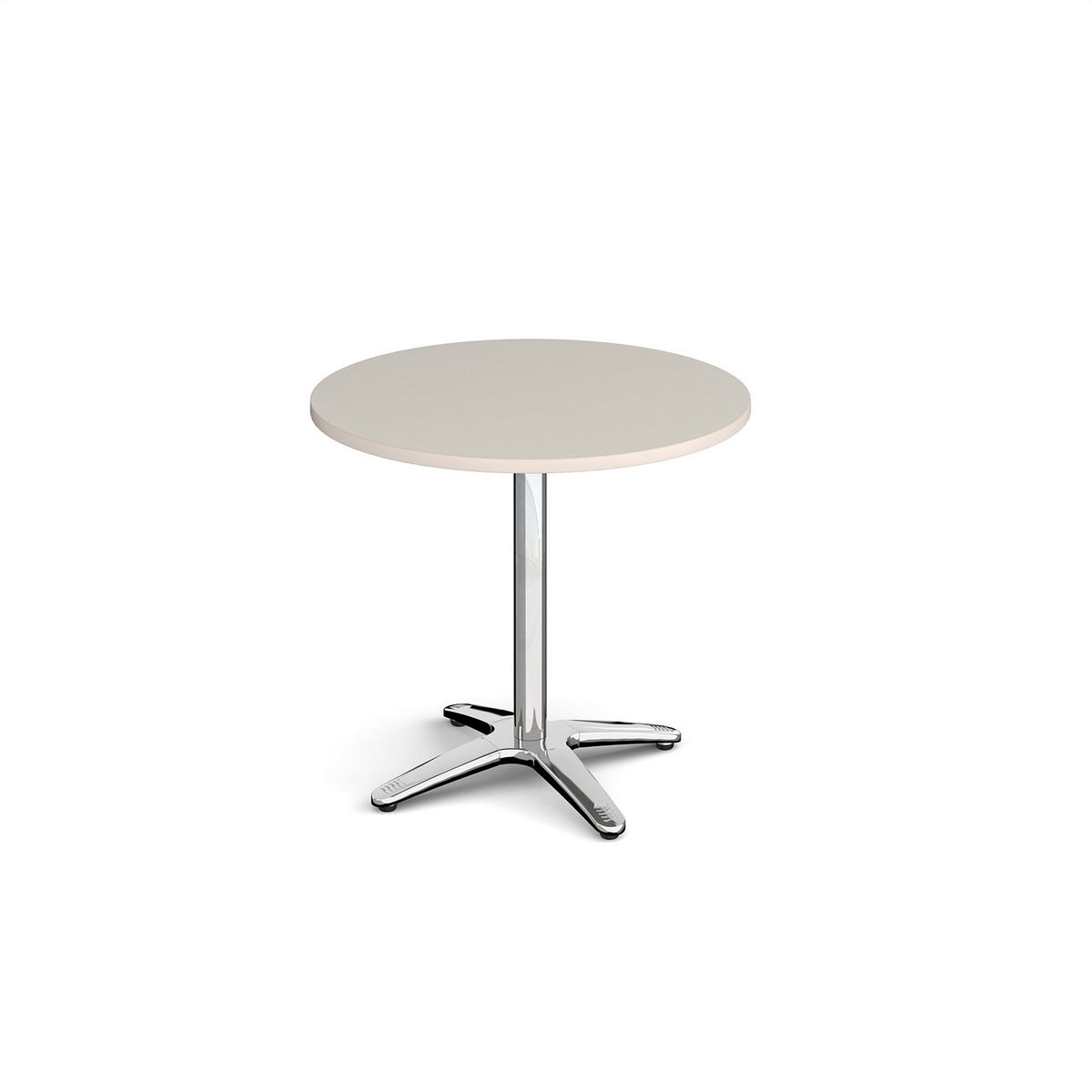 Picture of Roma circular dining table with 4 leg chrome base 800mm - Light Grey