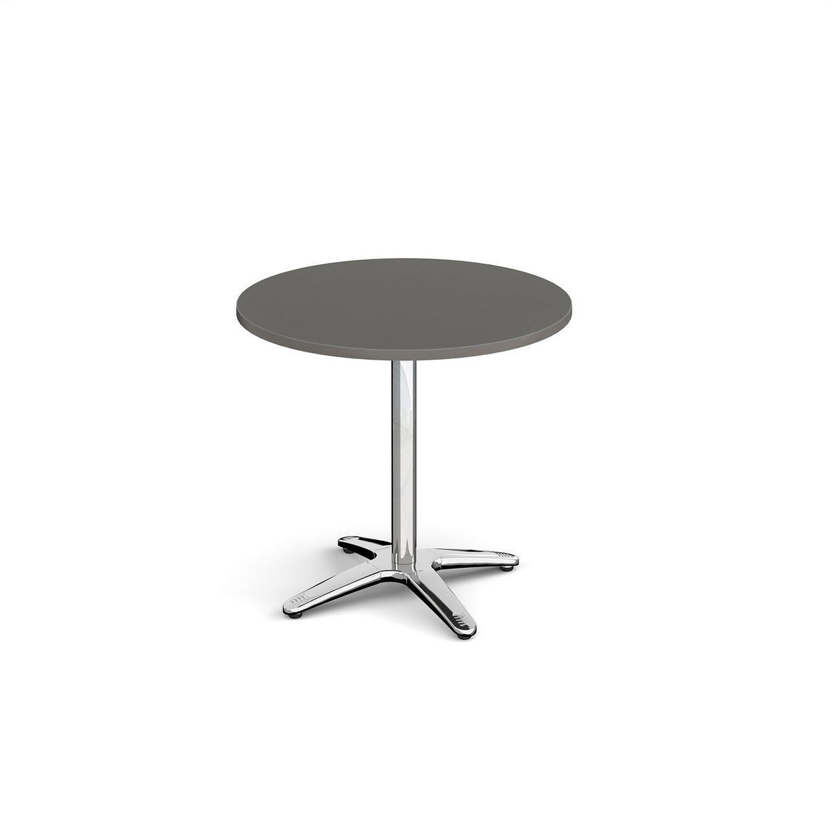 Picture of Roma circular dining table with 4 leg chrome base 800mm - Onyx Grey