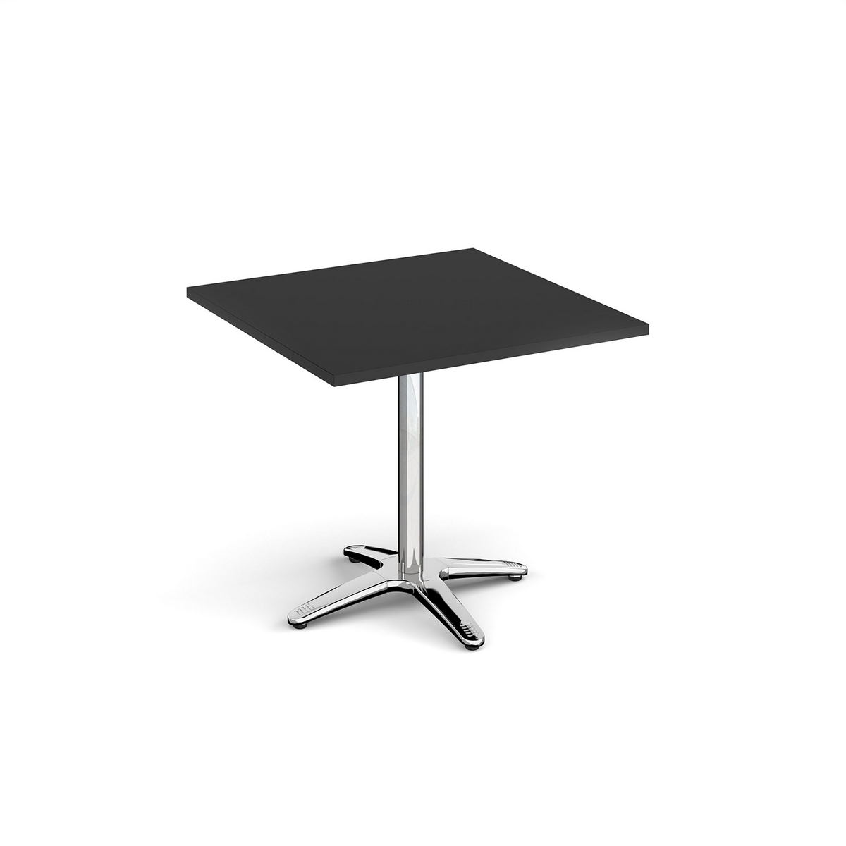 Picture of Roma square dining table with 4 leg chrome base 800mm - Black