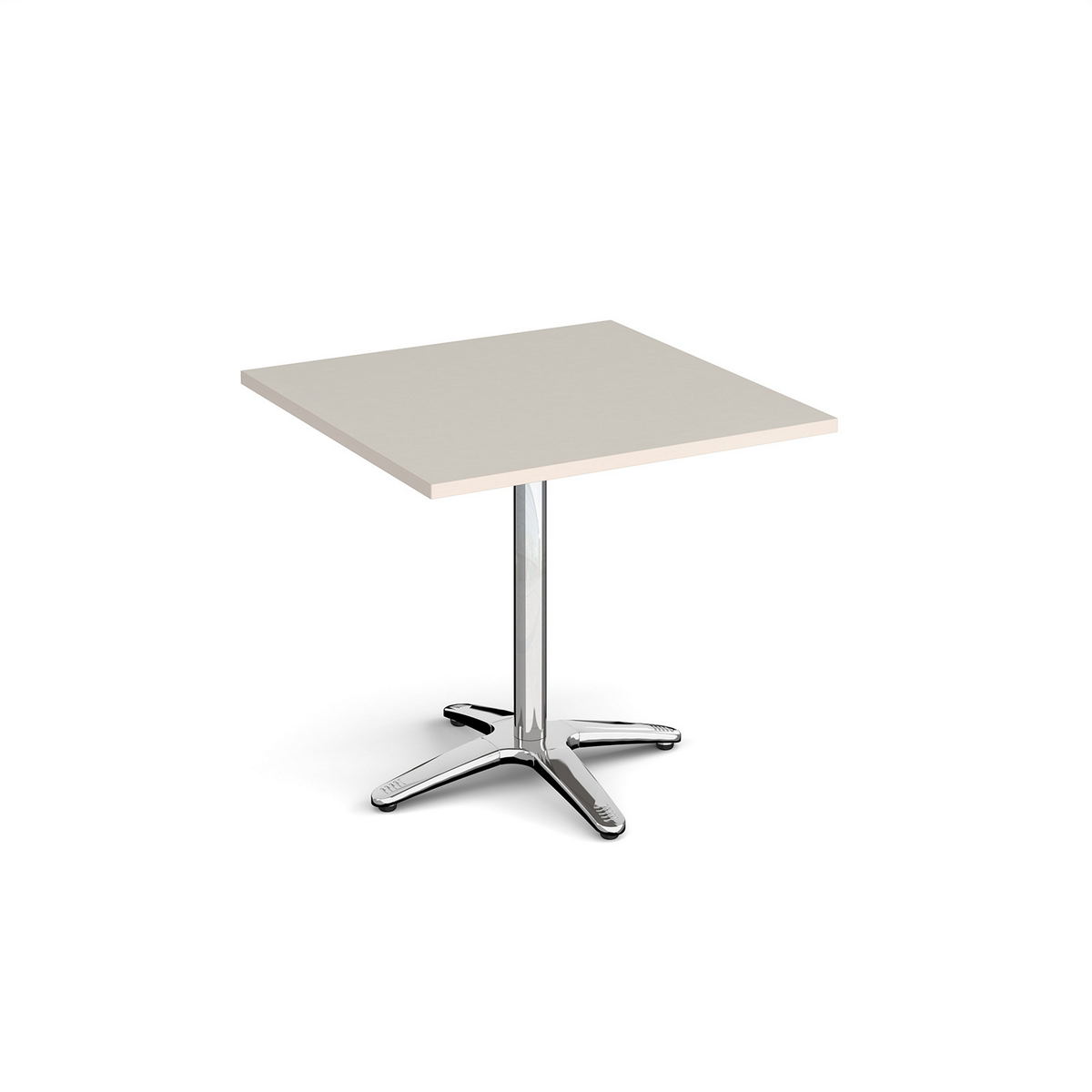 Picture of Roma square dining table with 4 leg chrome base 800mm - Light Grey