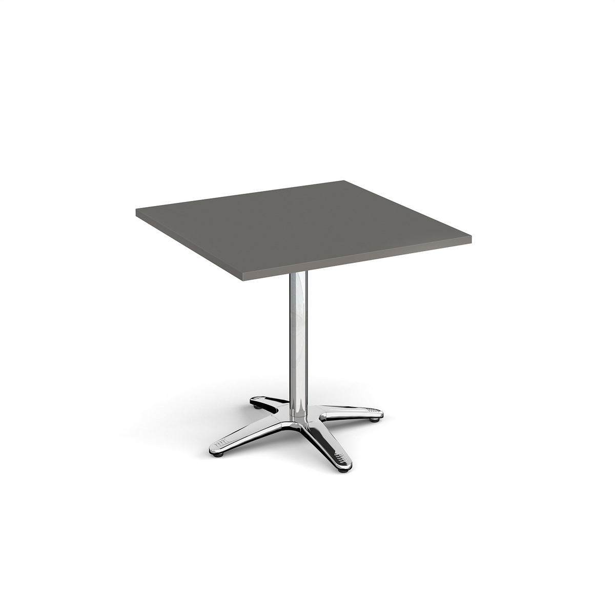 Picture of Roma square dining table with 4 leg chrome base 800mm - Onyx Grey