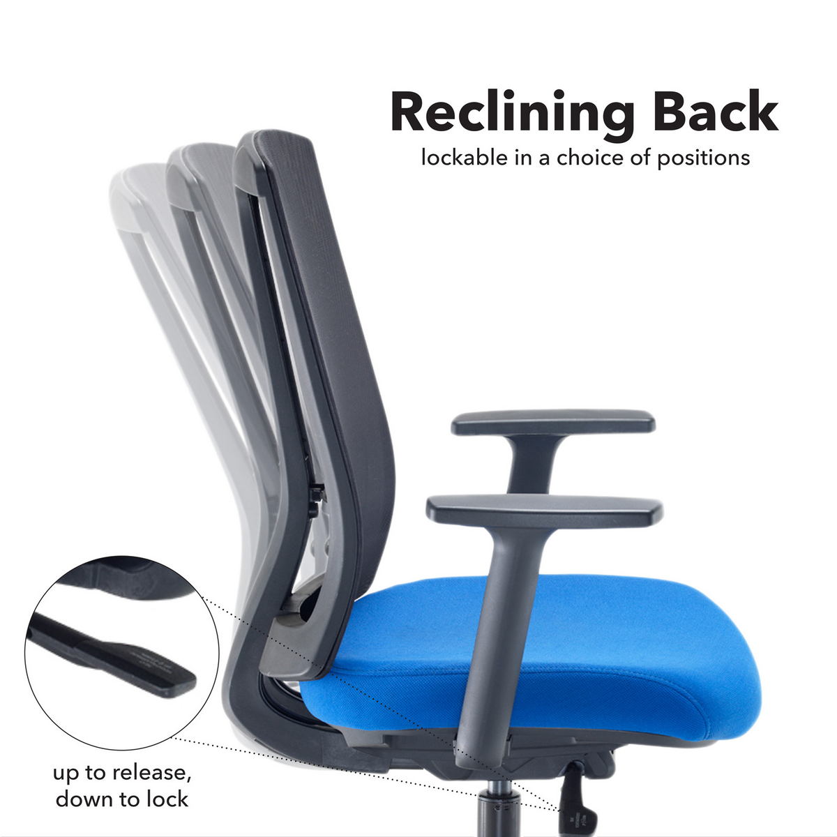 Picture of Ronan mesh back operators chair with fixed arms - blue