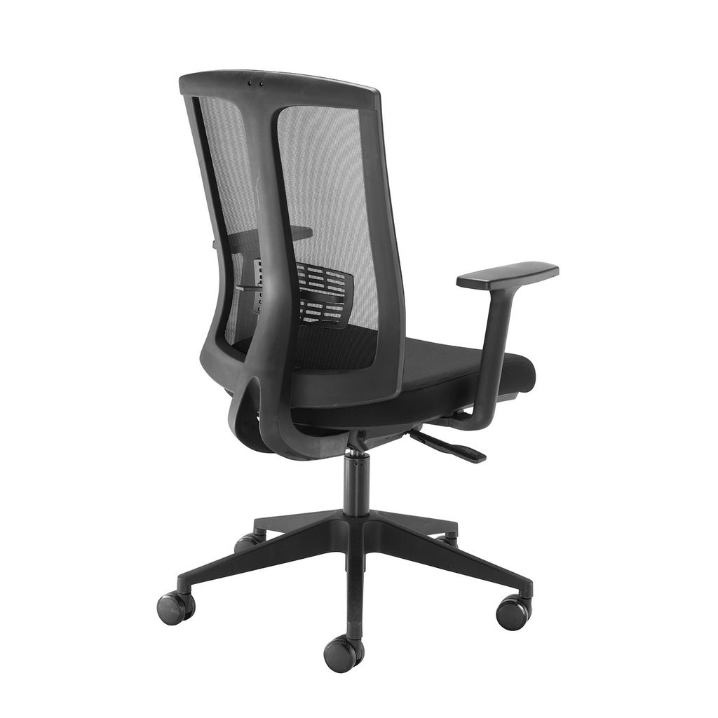 Picture of Ronan mesh back operators chair with fixed arms - black
