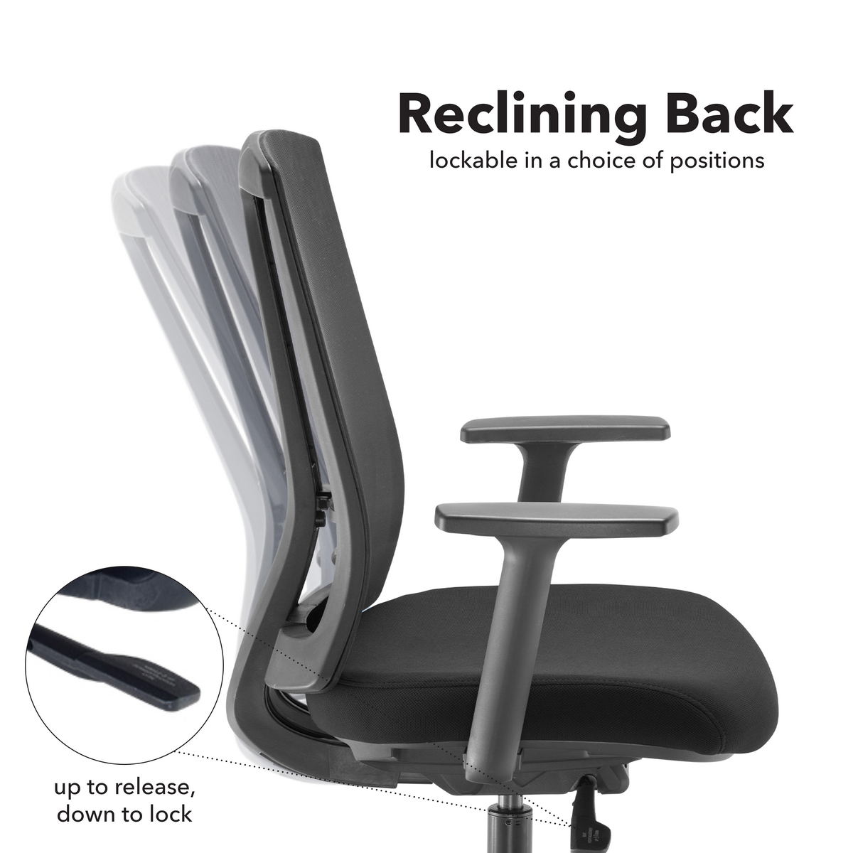 Picture of Ronan mesh back operators chair with fixed arms - black