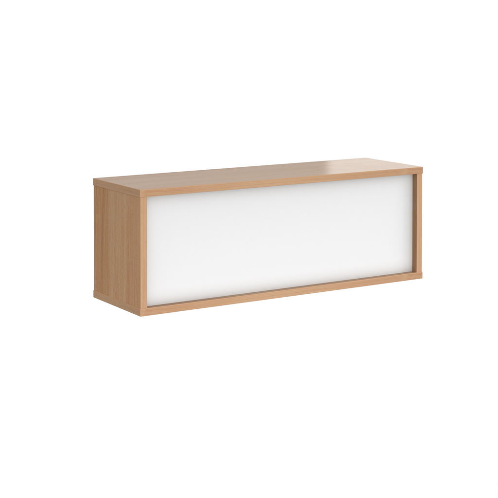 Picture of Denver reception straight top unit 1200mm - beech with white panels