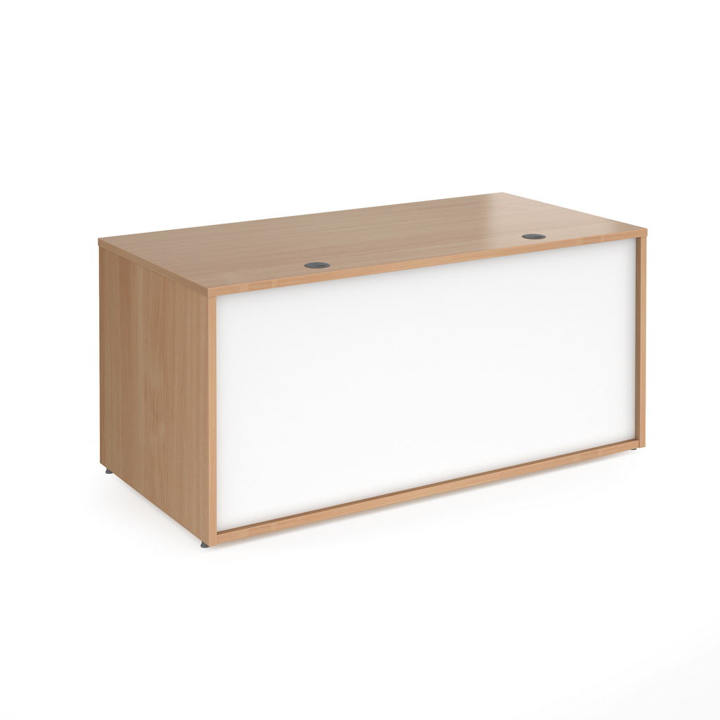 Picture of Denver reception straight base unit 1600mm - beech with white panels