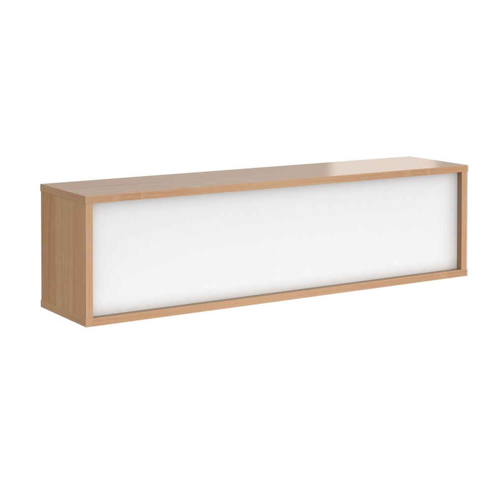 Picture of Denver reception straight top unit 1600mm - beech with white panels