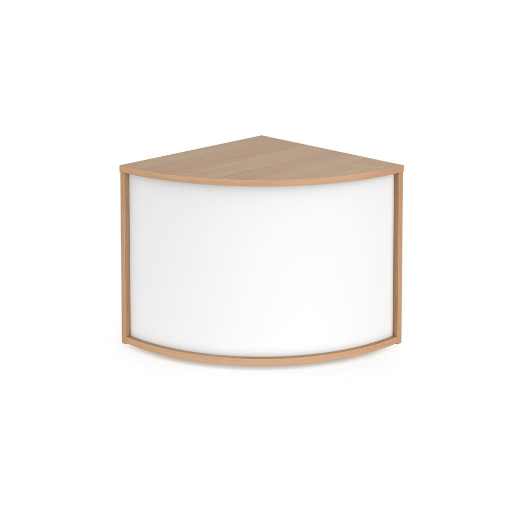 Picture of Denver reception 90° corner base unit 800mm - beech with white panels
