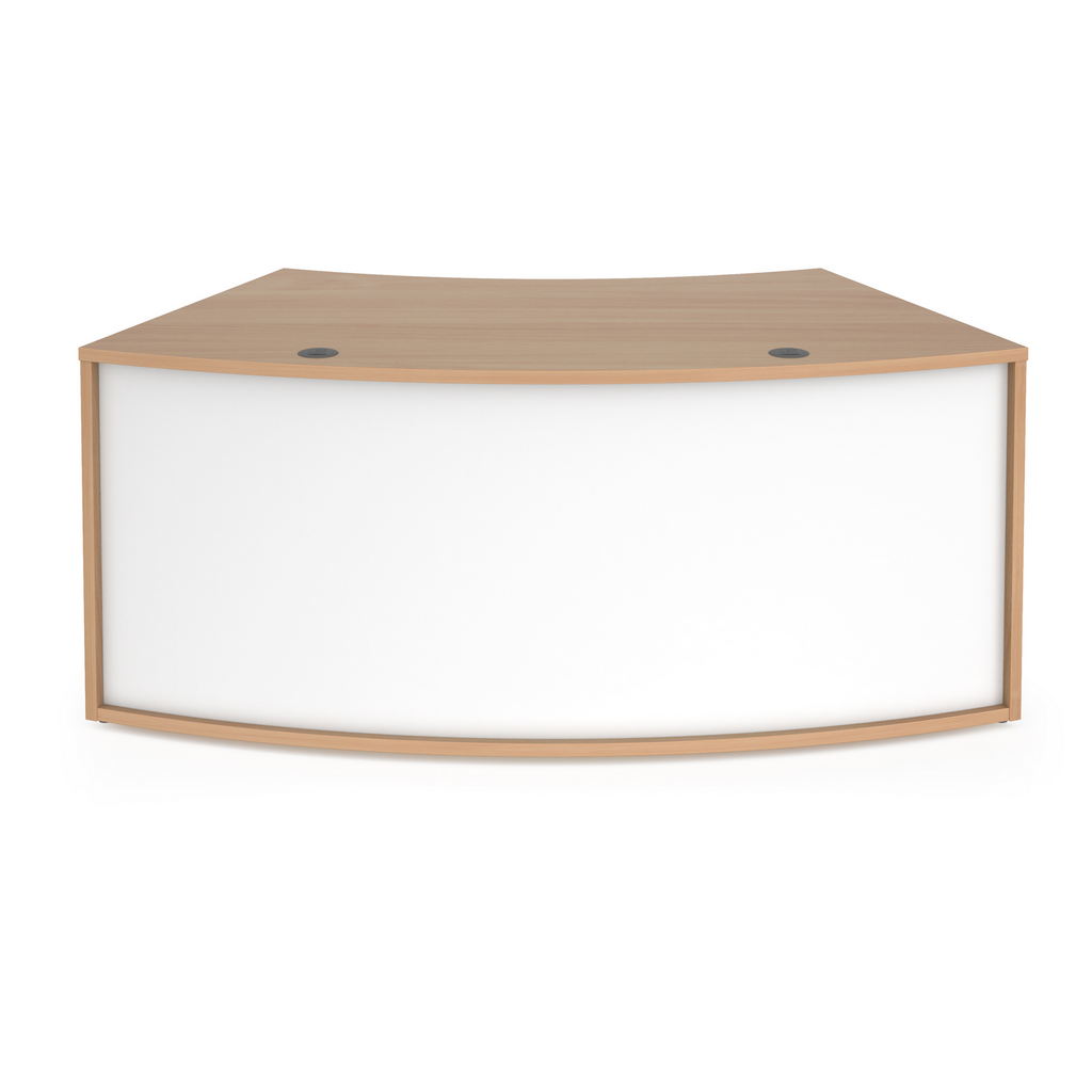 Picture of Denver reception 45° curved base unit 1800mm - beech with white panels