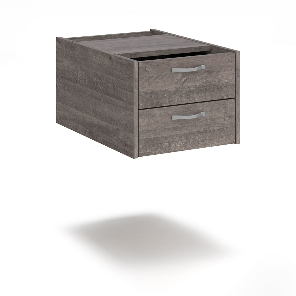Picture of Maestro 25 shallow 2 drawer fixed pedestal for 600mm deep desks - grey oak