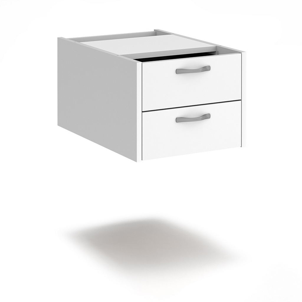 Picture of Maestro 25 shallow 2 drawer fixed pedestal for 600mm deep desks - white