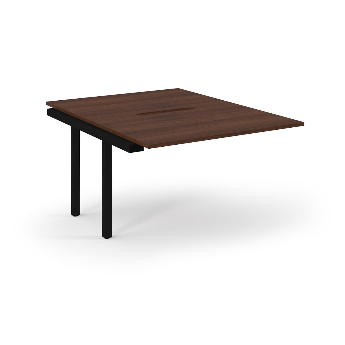 Picture of Connex Scalloped 1200 x 1600 x 725mm Back to Back Add On Bay - Black Frame / Walnut Top