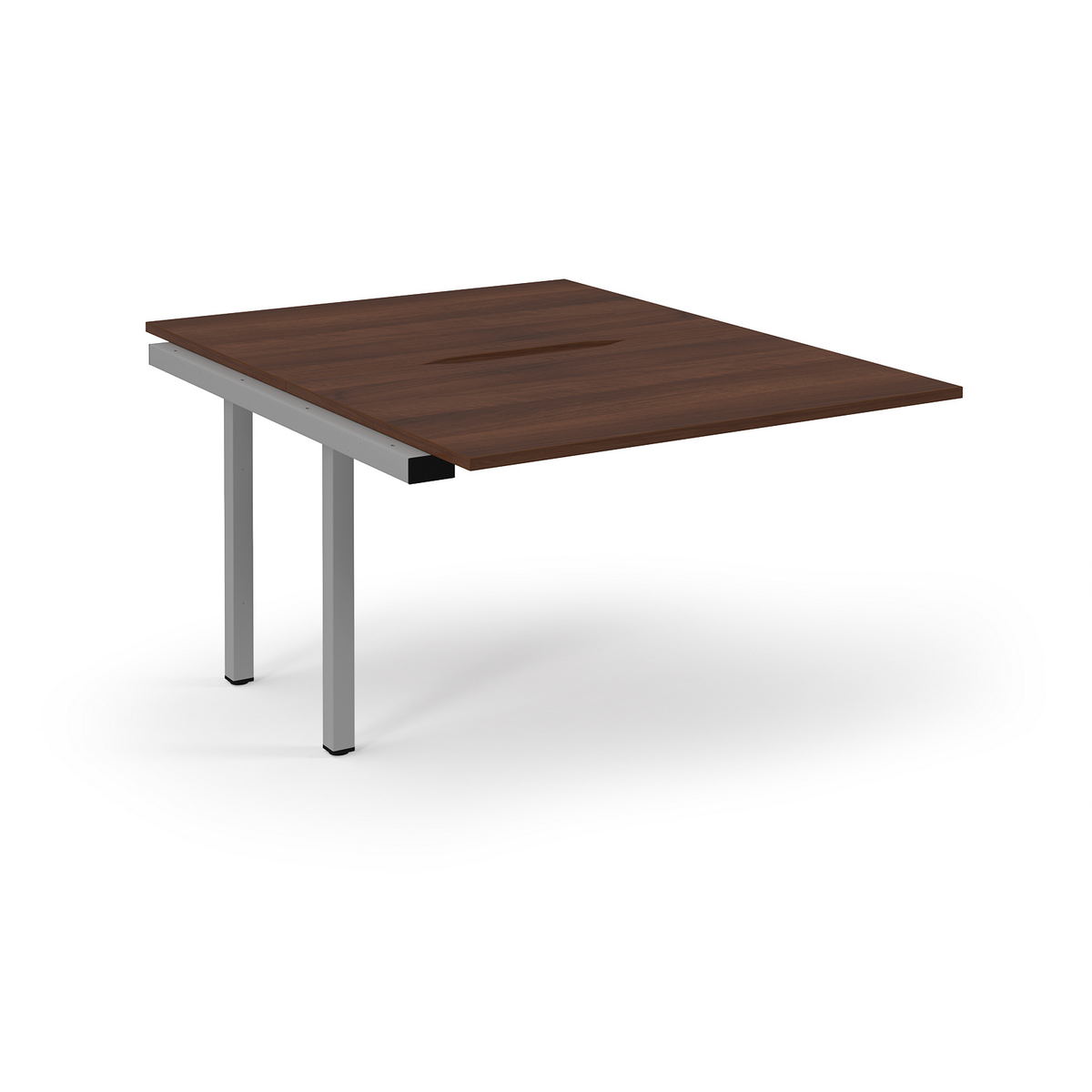 Picture of Connex Scalloped 1200 x 1600 x 725mm Back to Back Add On Bay - Silver Frame / Walnut Top