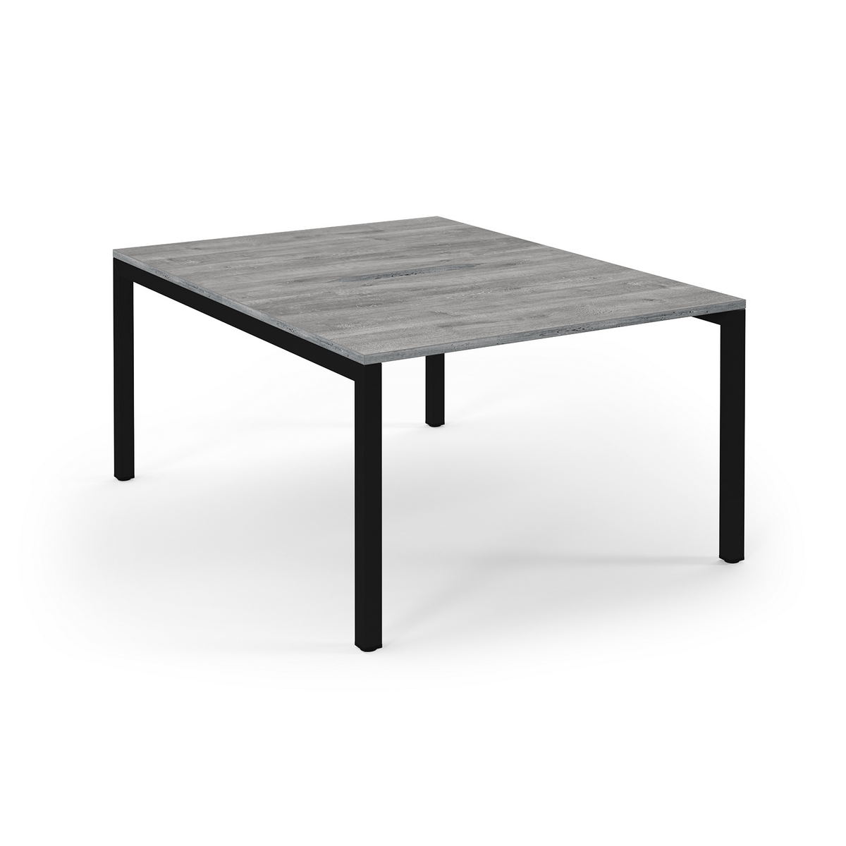 Picture of Connex Scalloped 1200 x 1600 x 725mm Back to Back Desk ( 2 x 1200mm ) - Black Frame / Grey Oak Top