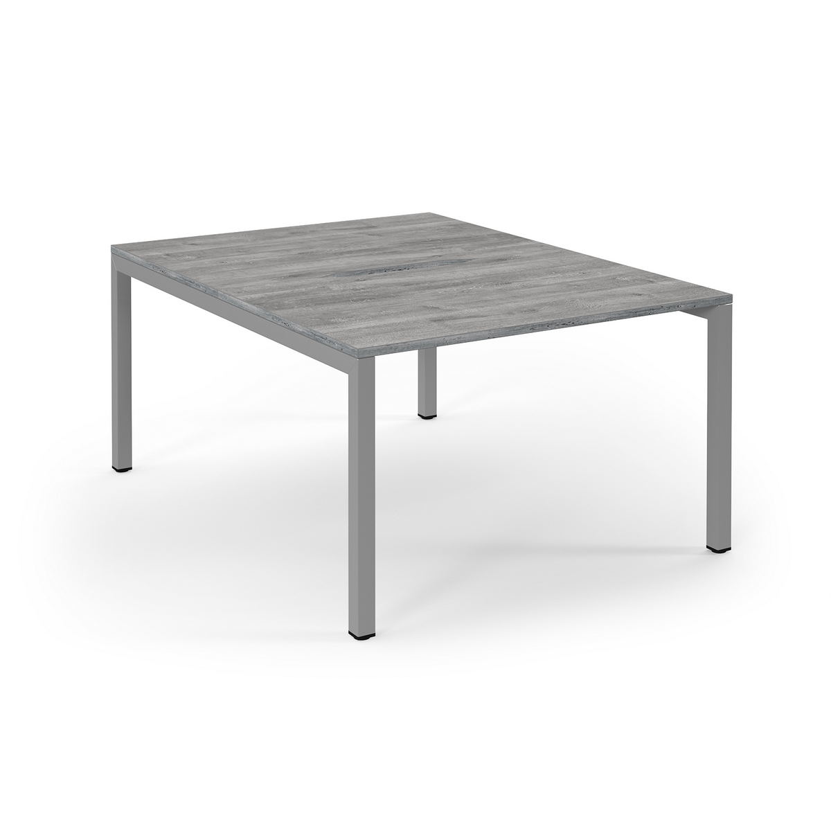 Picture of Connex Scalloped 1200 x 1600 x 725mm Back to Back Desk ( 2 x 1200mm ) - Silver Frame / Grey Oak Top