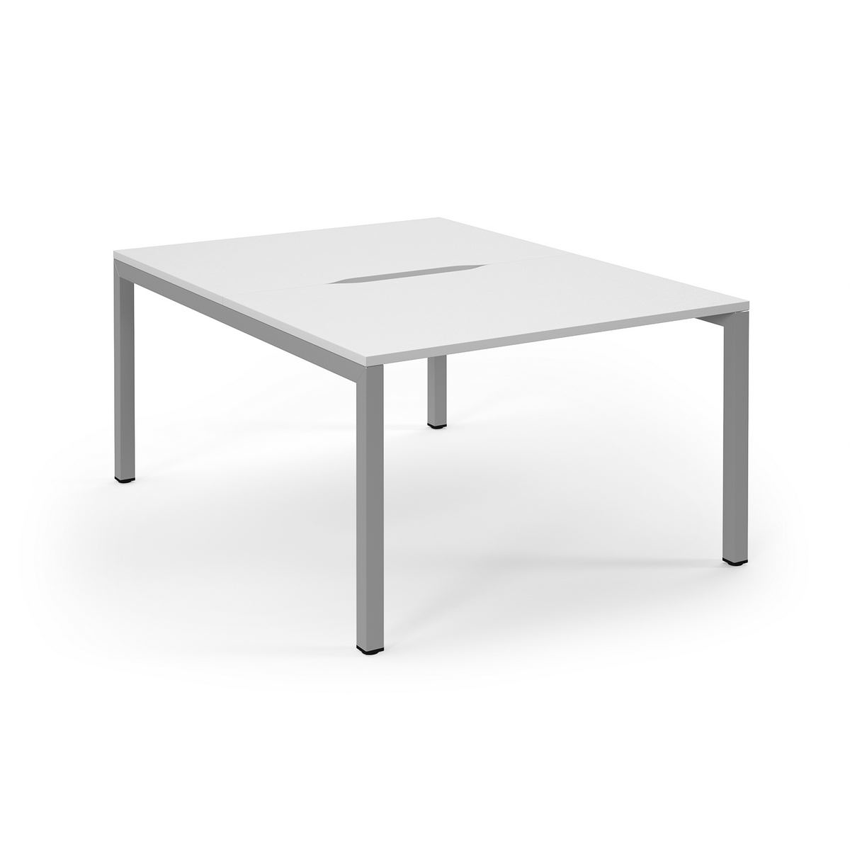 Picture of Connex Scalloped 1200 x 1600 x 725mm Back to Back Desk ( 2 x 1200mm ) - Silver Frame / White Top