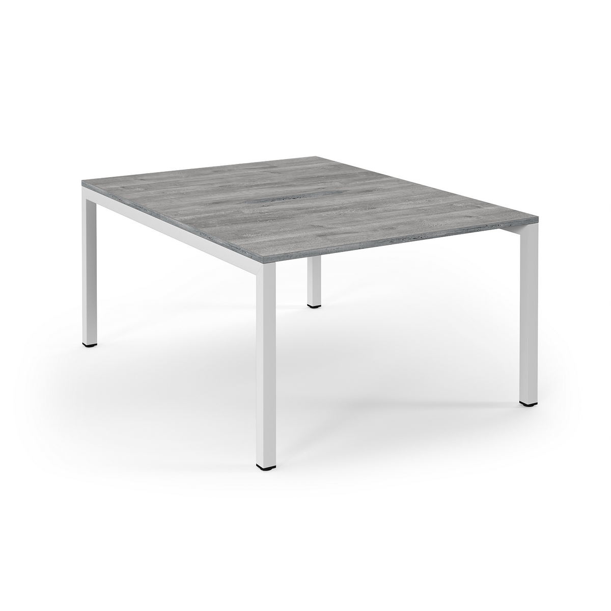 Picture of Connex Scalloped 1200 x 1600 x 725mm Back to Back Desk ( 2 x 1200mm ) - White Frame / Grey Oak Top