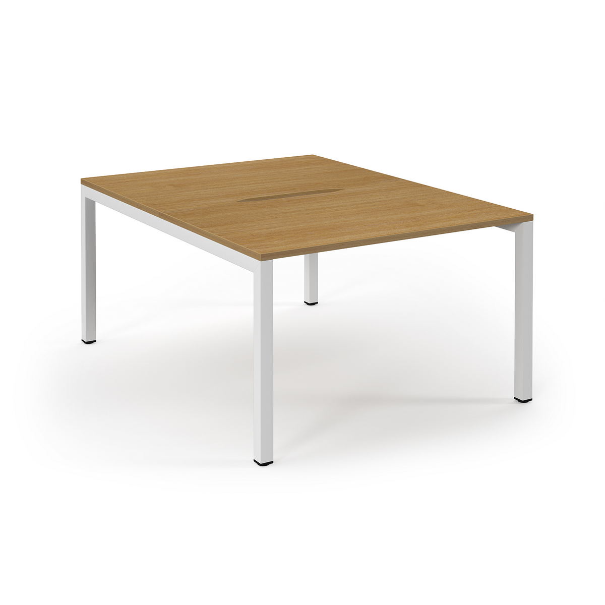 Picture of Connex Scalloped 1200 x 1600 x 725mm Back to Back Desk ( 2 x 1200mm ) - White Frame / Oak Top