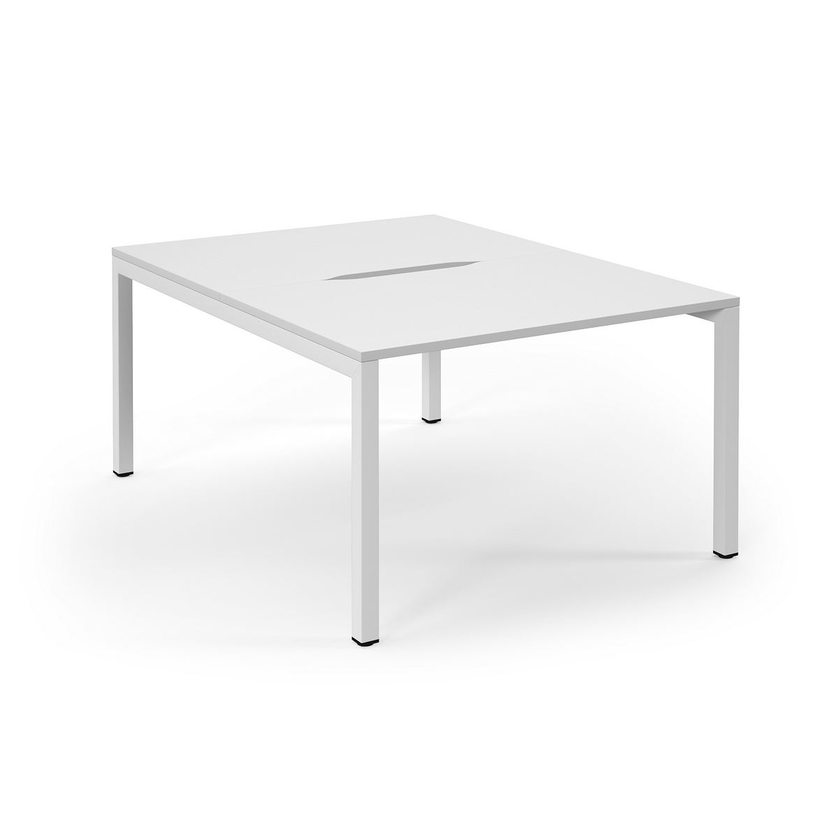 Picture of Connex Scalloped 1200 x 1600 x 725mm Back to Back Desk ( 2 x 1200mm ) - White Frame / White Top