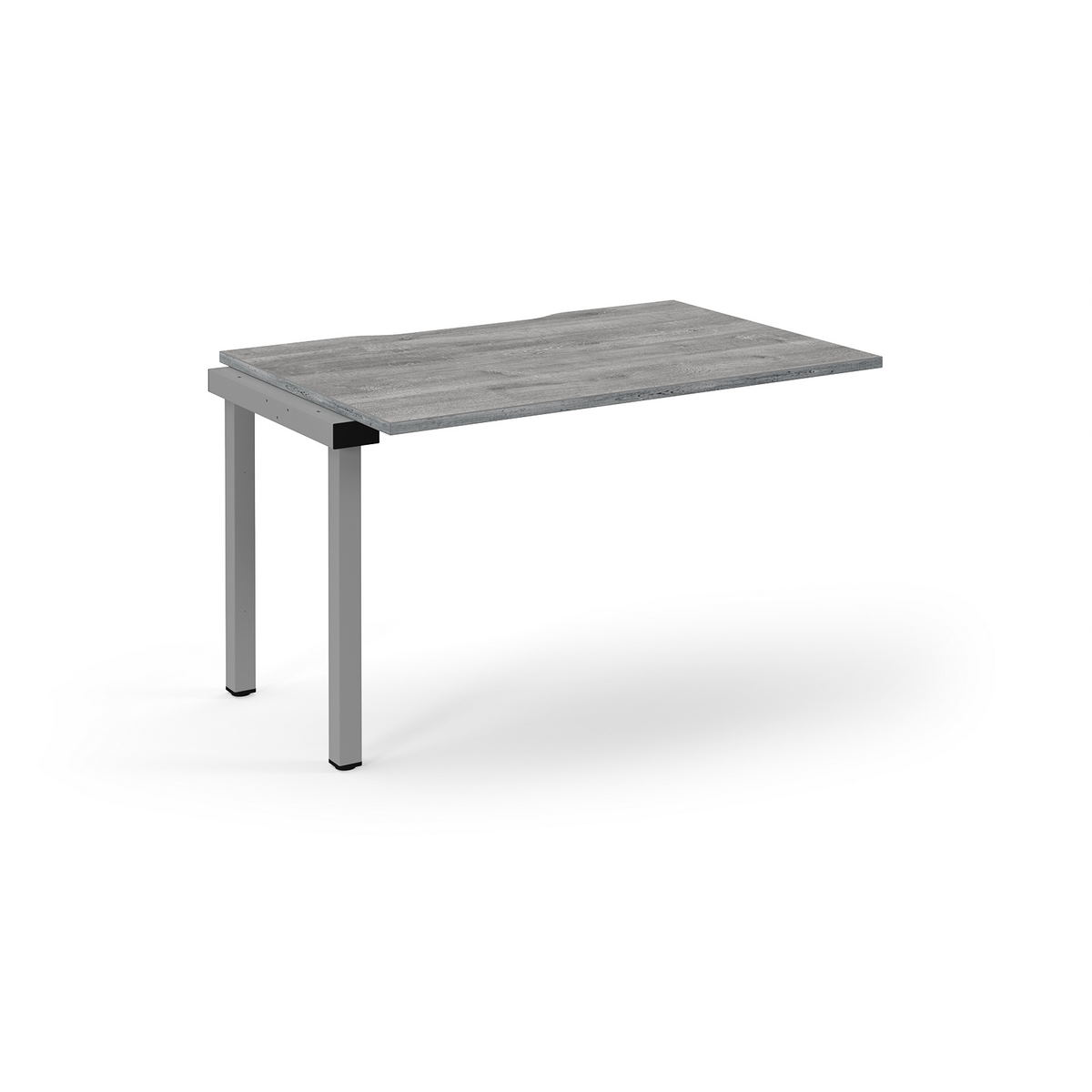 Picture of Connex Scalloped 1200 x 800 x 725mm Single Add On Bay - Silver Frame / Grey Oak Top