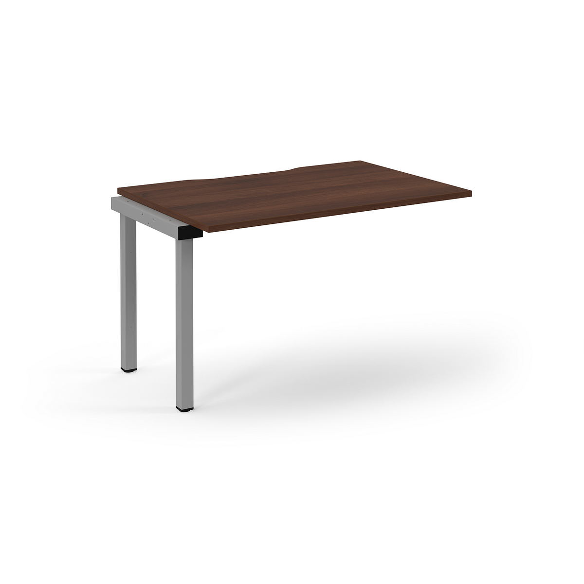 Picture of Connex Scalloped 1200 x 800 x 725mm Single Add On Bay - Silver Frame / Walnut Top