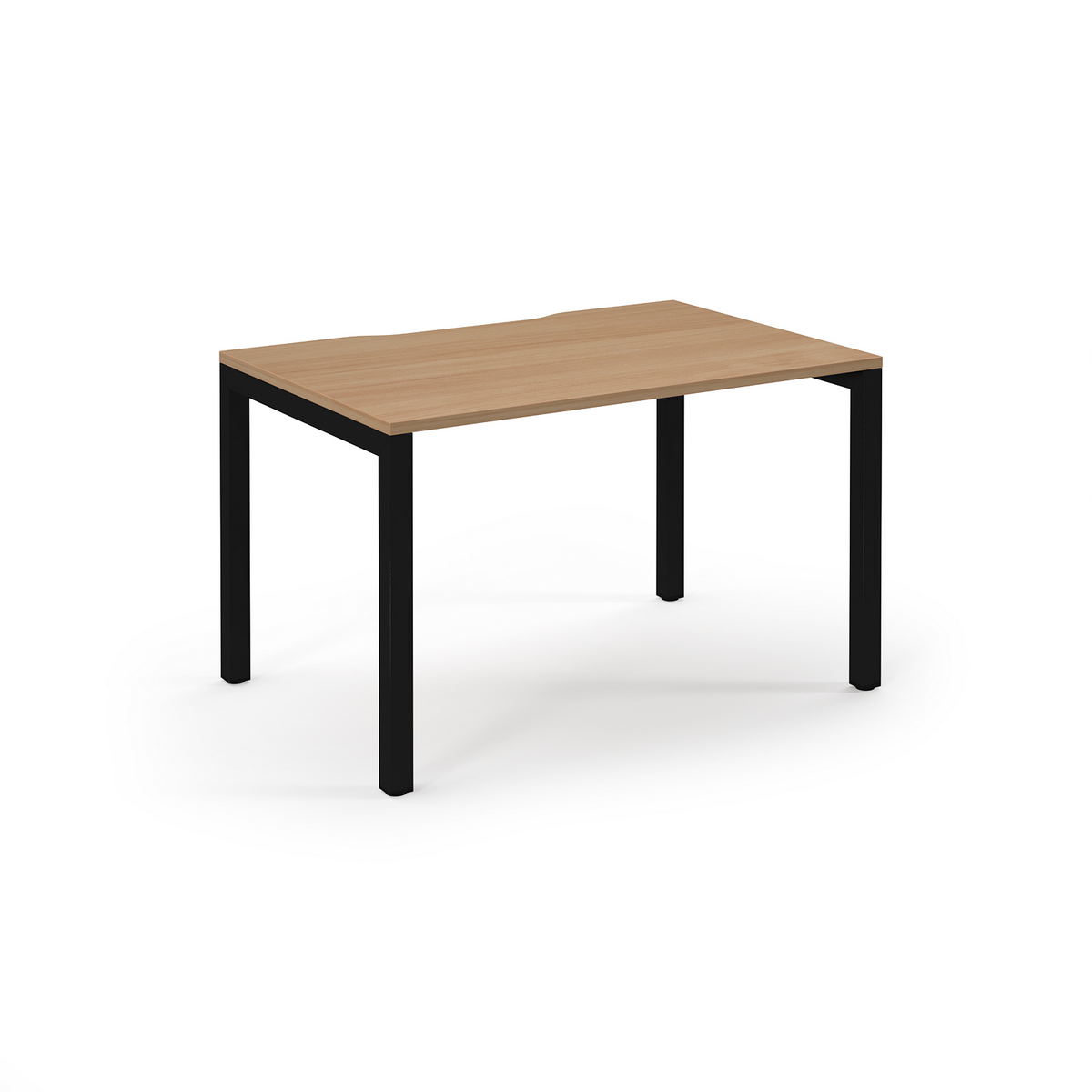 Picture of Connex Scalloped 1200 x 800 x 725mm Single Desk - Black Frame / Beech Top