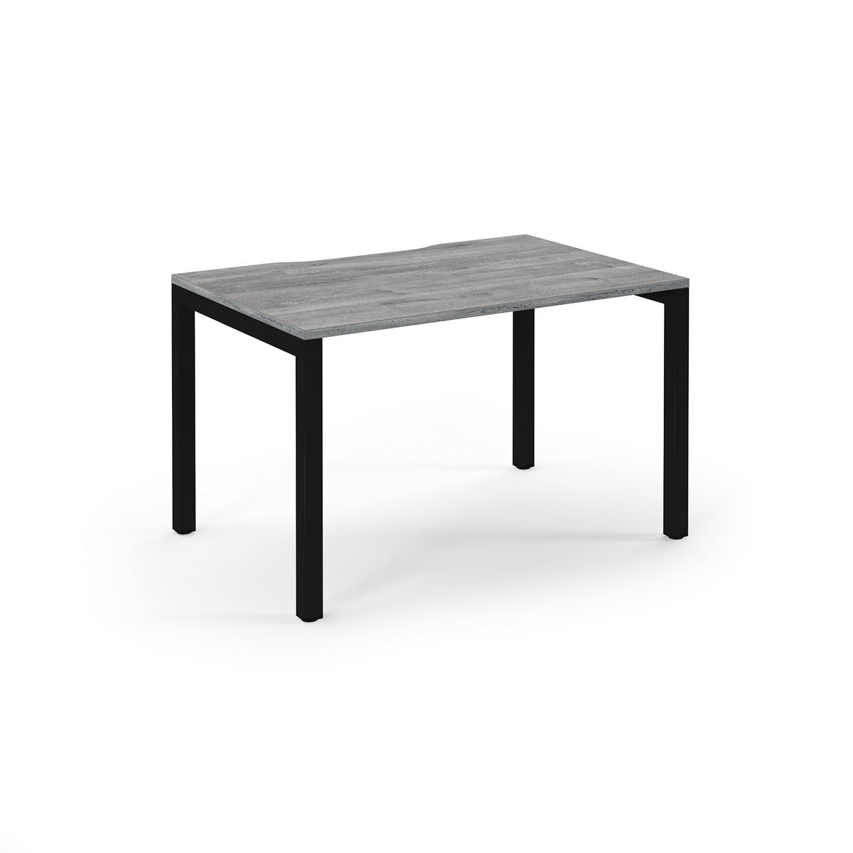 Picture of Connex Scalloped 1200 x 800 x 725mm Single Desk - Black Frame / Grey Oak Top