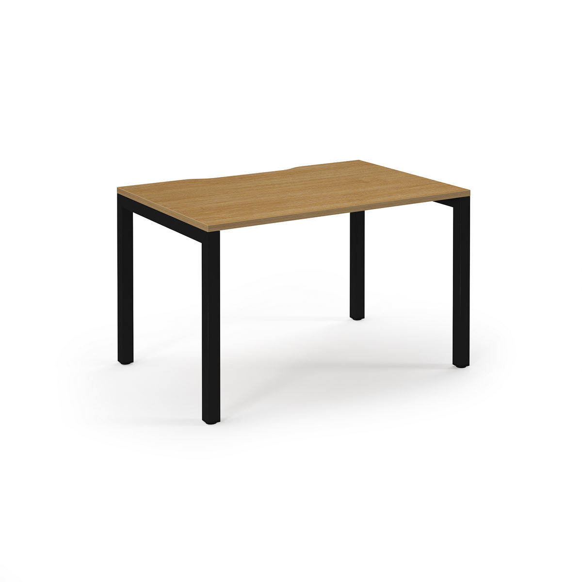 Picture of Connex Scalloped 1200 x 800 x 725mm Single Desk - Black Frame / Oak Top