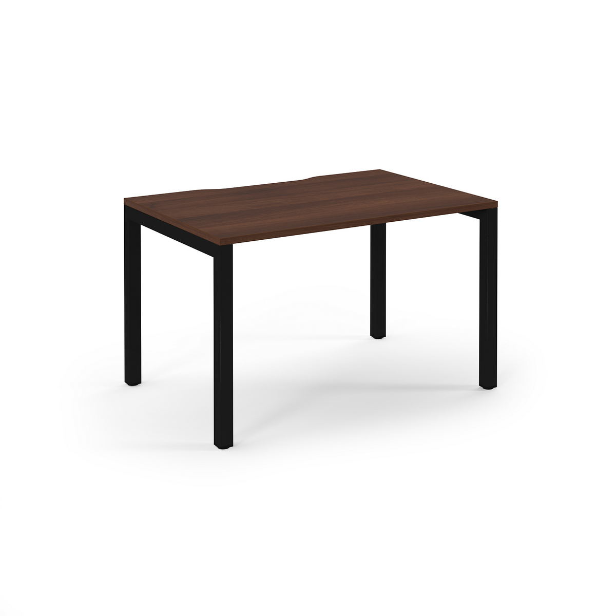 Picture of Connex Scalloped 1200 x 800 x 725mm Single Desk - Black Frame / Walnut Top