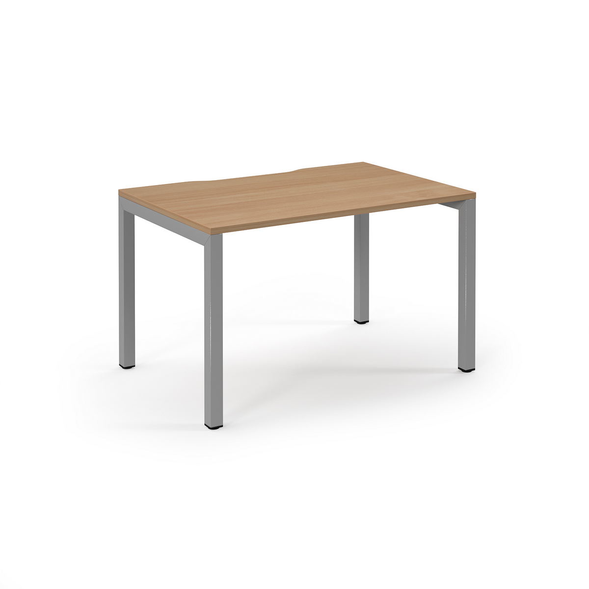 Picture of Connex Scalloped 1200 x 800 x 725mm Single Desk - Silver Frame / Beech Top