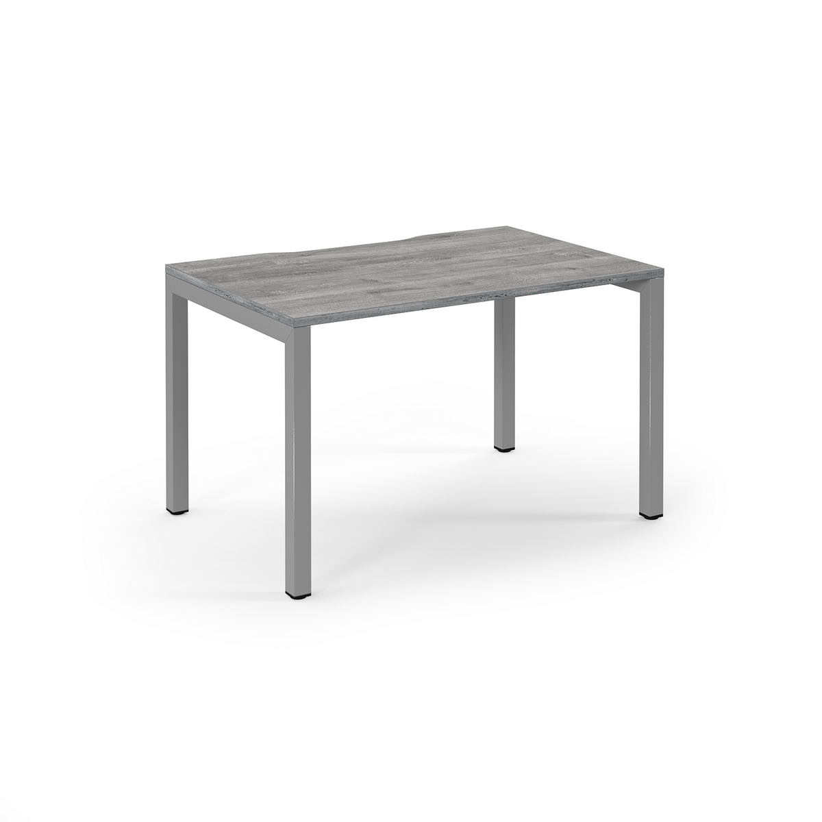 Picture of Connex Scalloped 1200 x 800 x 725mm Single Desk - Silver Frame / Grey Oak Top