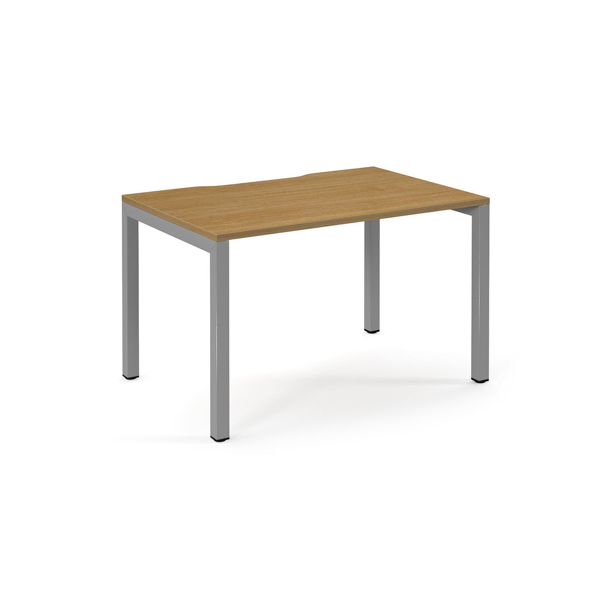 Picture of Connex Scalloped 1200 x 800 x 725mm Single Desk - Silver Frame / Oak Top