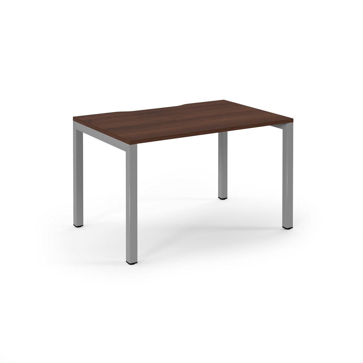 Picture of Connex Scalloped 1200 x 800 x 725mm Single Desk - Silver Frame / Walnut Top