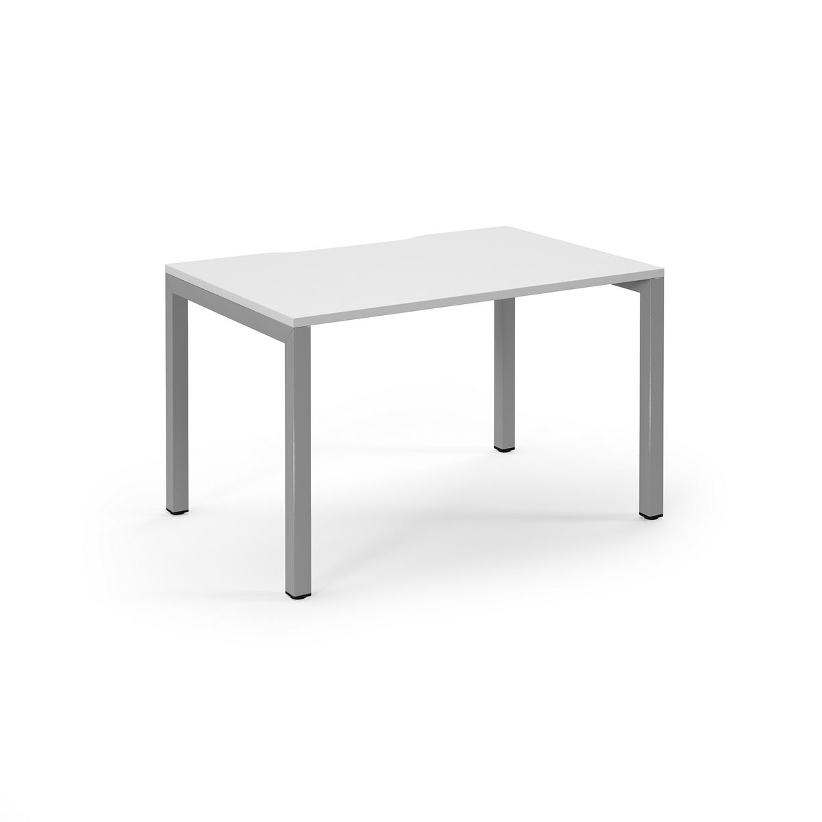 Picture of Connex Scalloped 1200 x 800 x 725mm Single Desk - Silver Frame / White Top