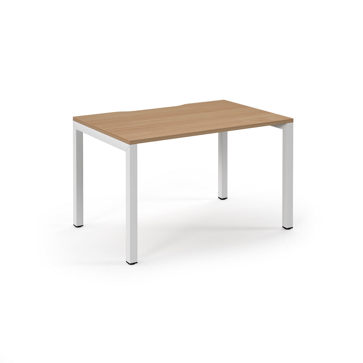 Picture of Connex Scalloped 1200 x 800 x 725mm Single Desk - White Frame / Beech Top