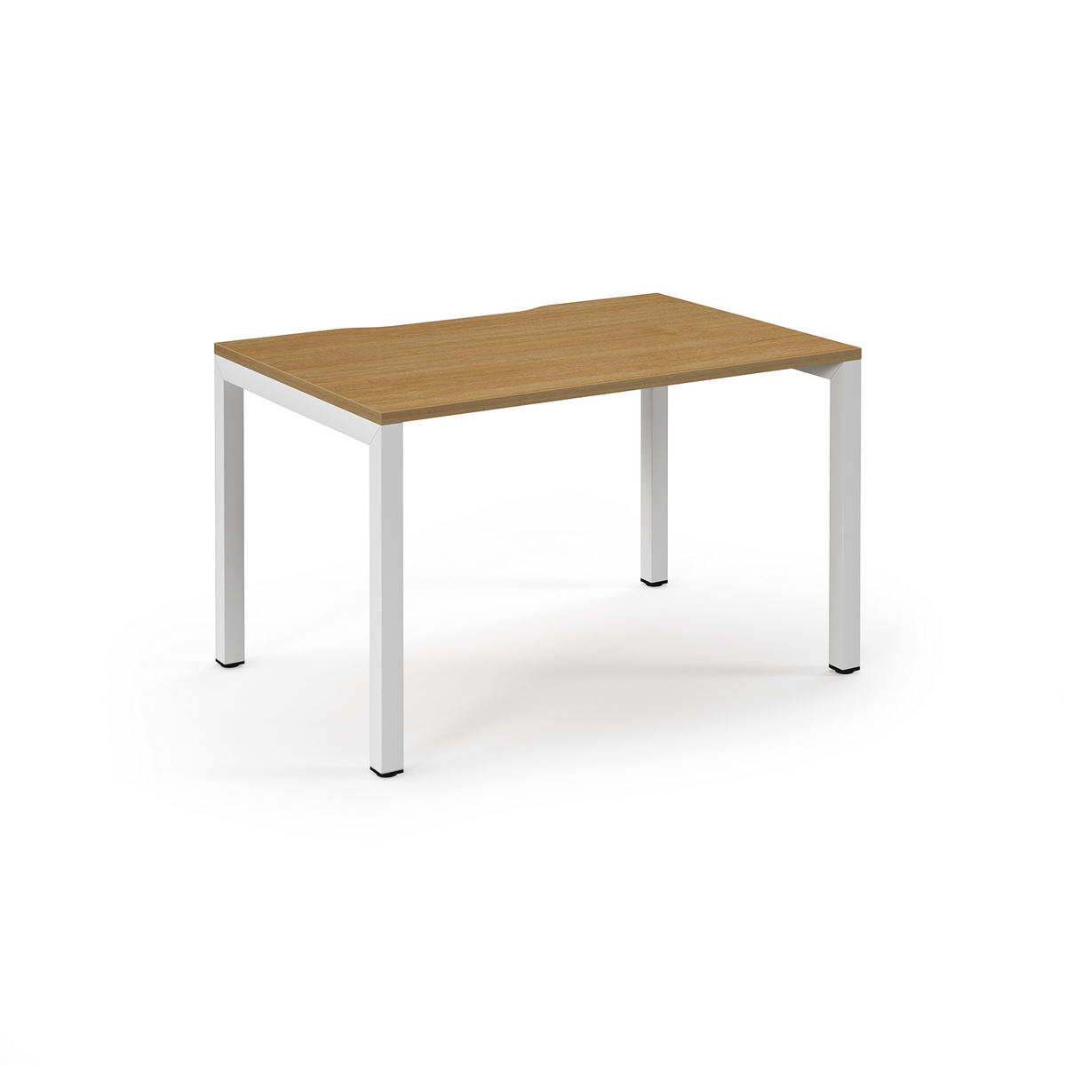 Picture of Connex Scalloped 1200 x 800 x 725mm Single Desk - White Frame / Oak Top